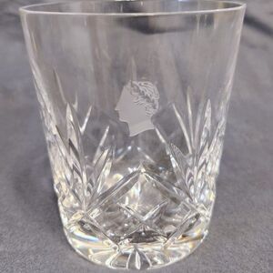 Vintage Crystal Cut Whiskey Tumbler Glass Caesar’s Palace Etched Head Logo Rare